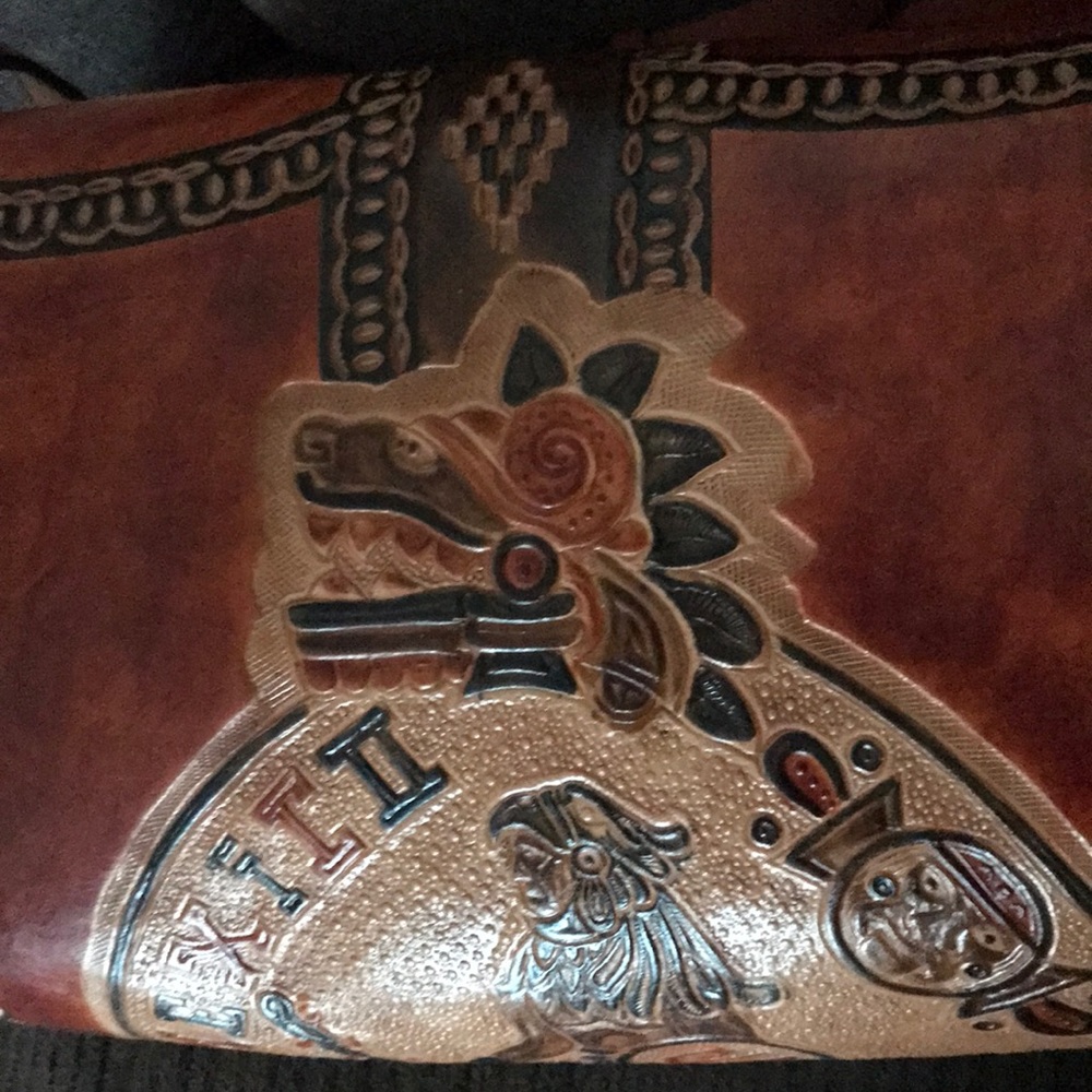 Tooled Cowhide Leather Crossbody/Side Saddle Bag Custom Made - Picture 10 of 15